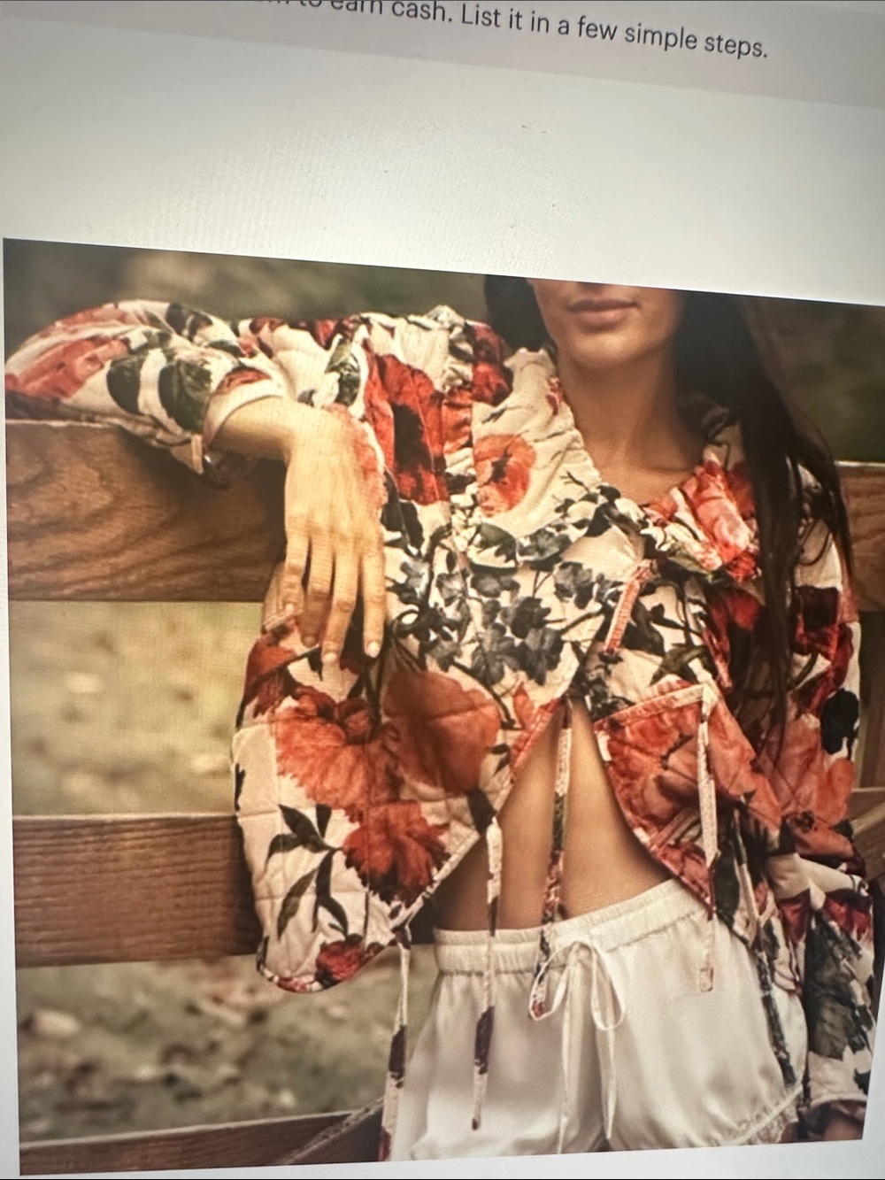 nwt Anthropologie quilted floral tie front jacket